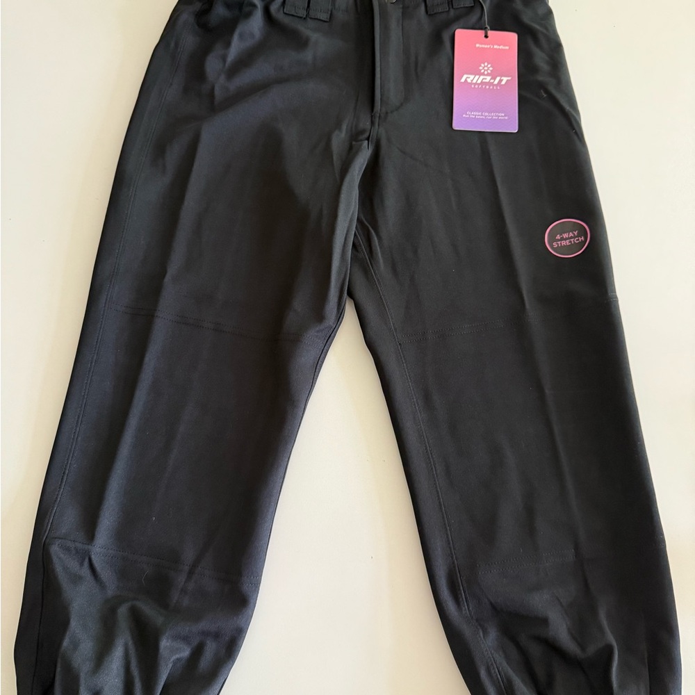 Rip-It Women’s Classic Softball Pants NWT- black, size medium - 2 available